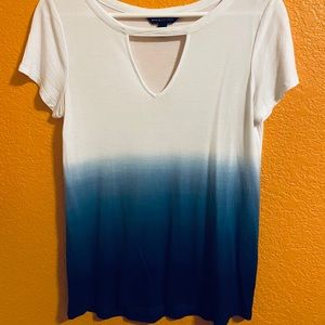 Dressy White and Blue T